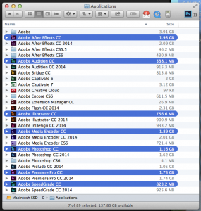 Lots of Adobe Apps